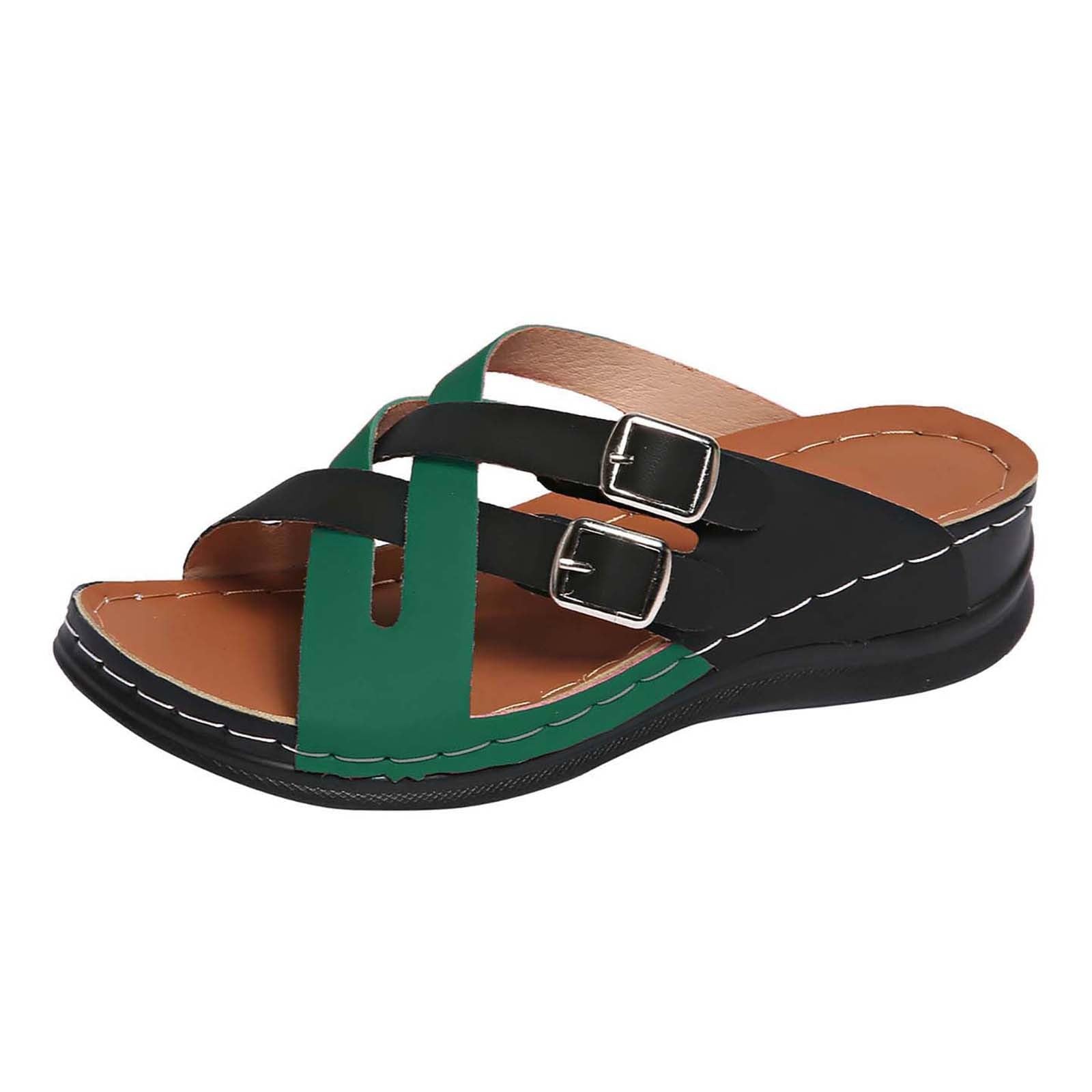 Wedge Sandals for Women Comfort Athletic Sandal with Arch Support Summer  Casual Lightweight Platforms Slide Fashion Thong Slippers Ladies Wide Fit