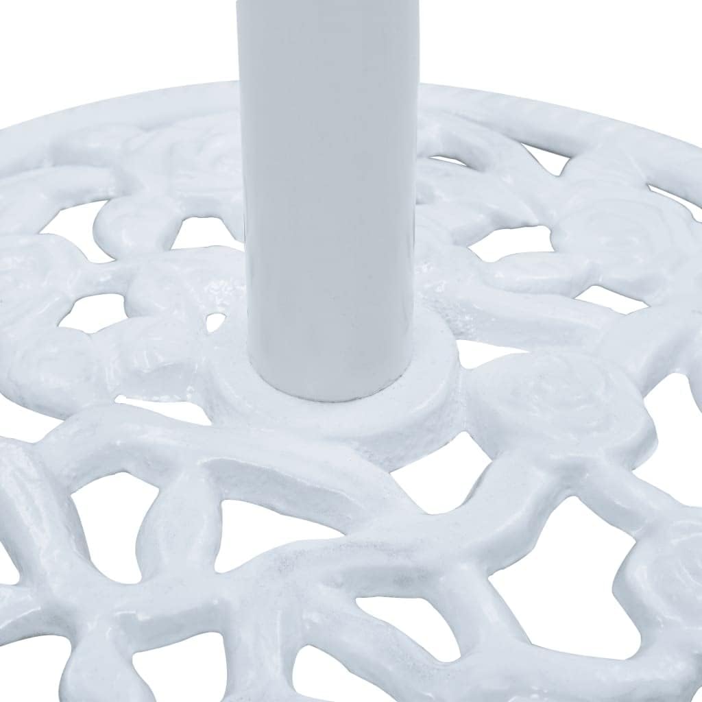 Round Patio Umbrella Base, Heavy Duty Umbrella Stand Outdoor Stand Umbrella Holder for Patio, Swimming Pool, Outdoor, White 26.5 lbs, 18.9"x18.9"x13" Cast Iron