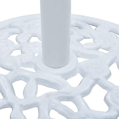 Miniatura 4 de Base redonda para sombrilla de patio, soporte resistente para sombrilla para exteriores, patio, piscina, al aire libre, blanco, 26.5 libras, hierro