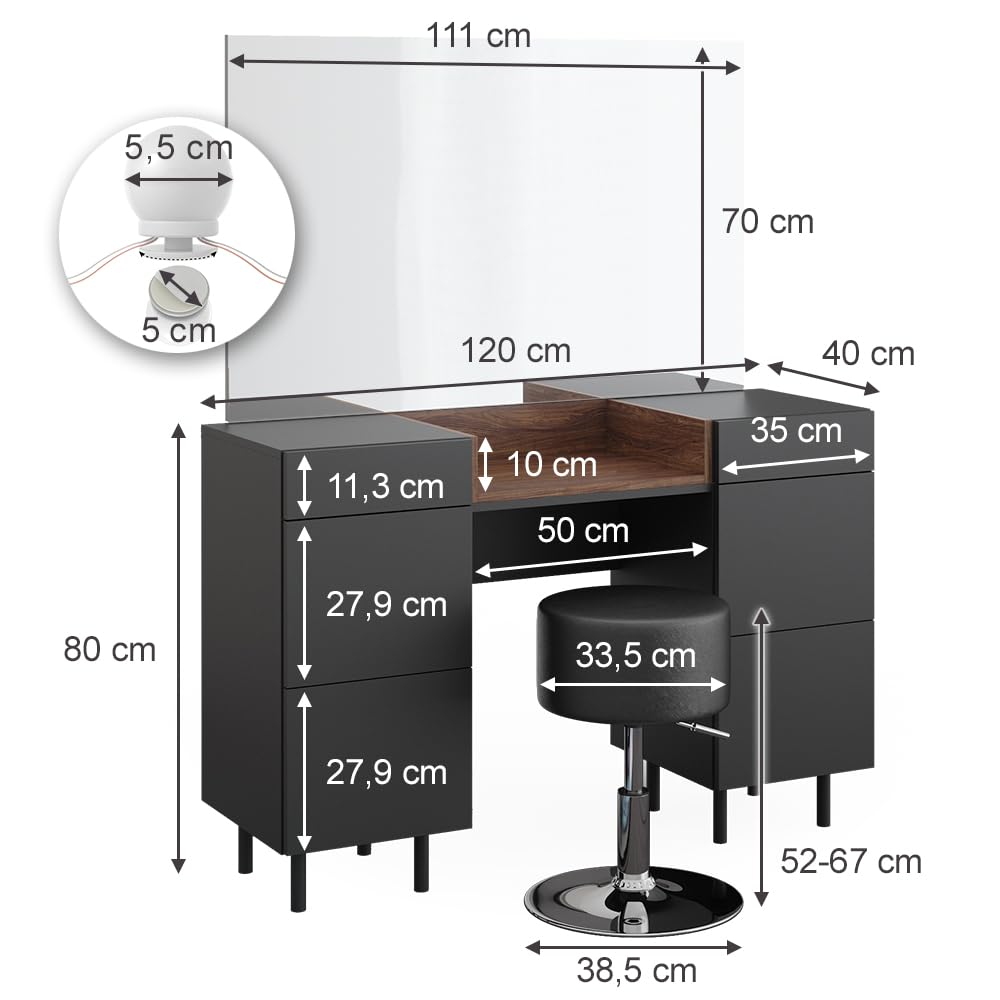 Vicco Garderobe Cosmo, Wit, 110 x 129.4 cm