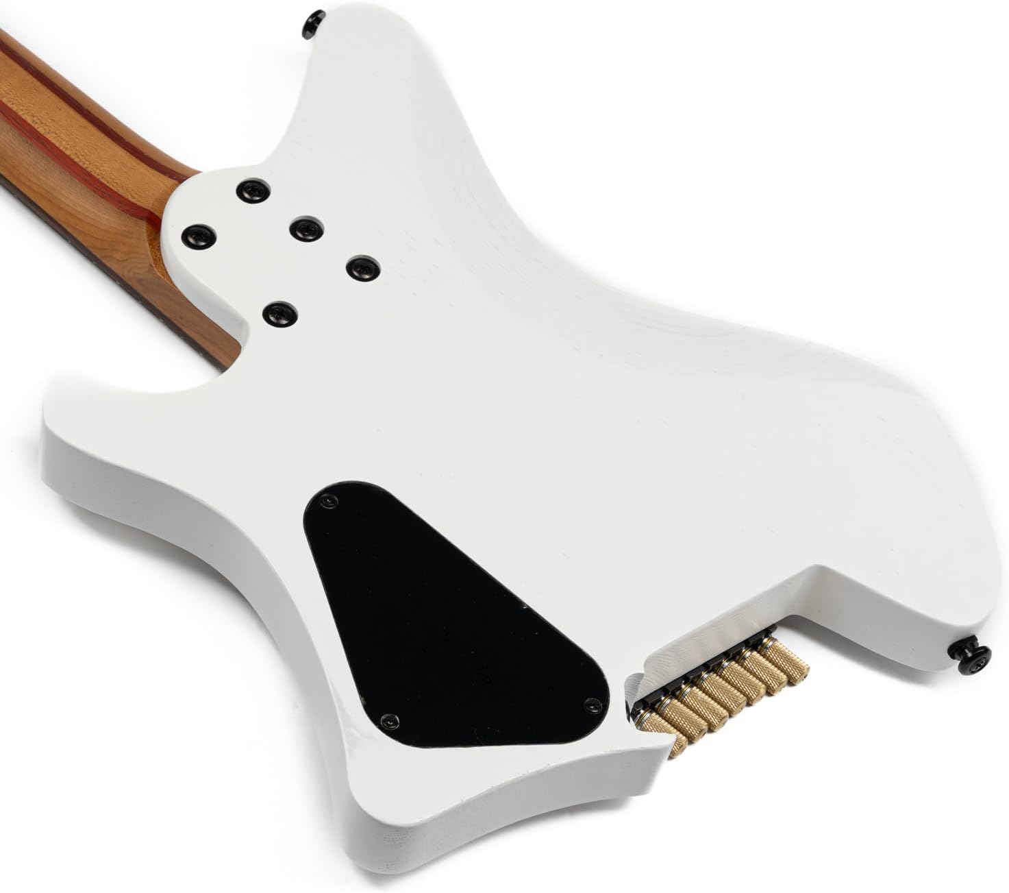 EART GW-7F 7 String Solid-Body Electric Guitar with Headless Bridge Tuning System,Roasted Ash Body,Headless Guitar Right