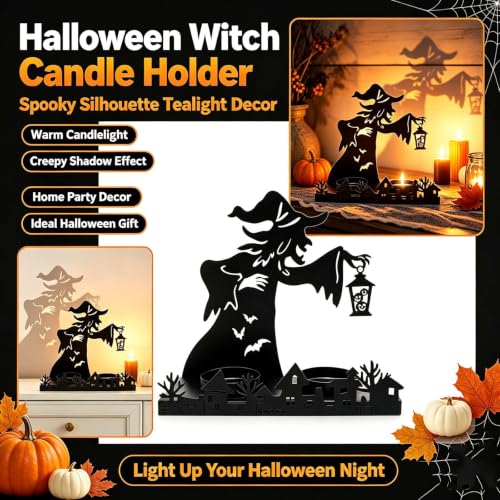 Witch Shadow Metal Halloween Candle Holder for Halloween Decor Home Party - image 3
