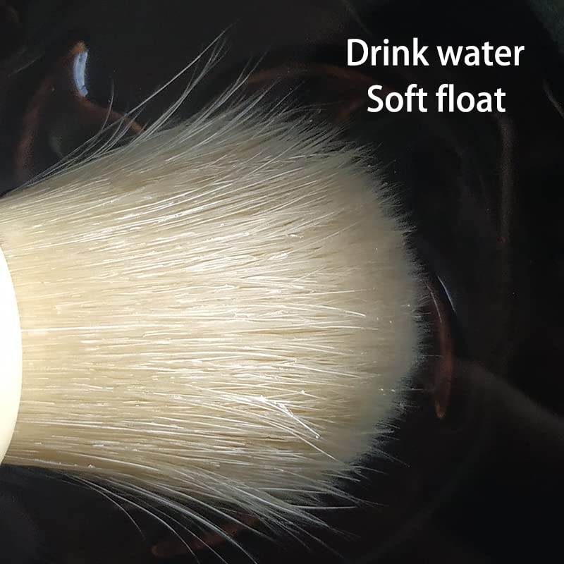 plisoft boar bristle hair shaving brush good backbone and break in hair short handle (WHITE)