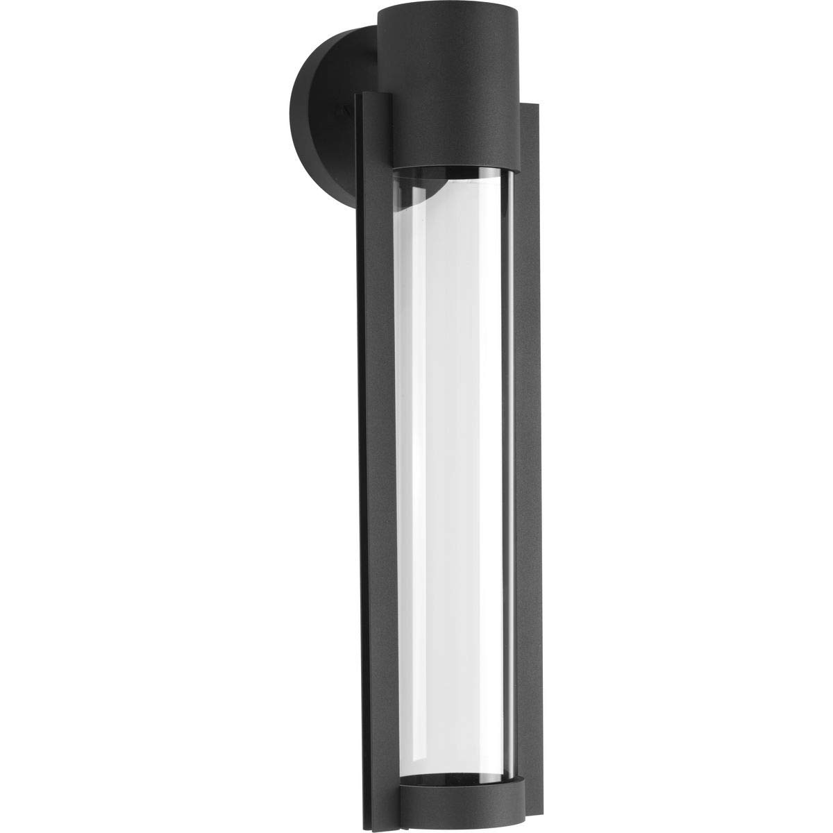 Progress LightingZ-1030 LED Collection 1-Light Clear Glass Modern Outdoor Medium Wall Lantern Light Textured Black, 20.00x5.13x5.13