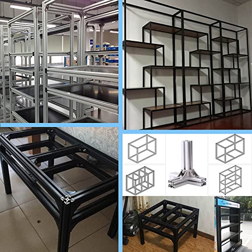 Image of 4PCS T Slot 4040 Aluminum Extrusion Profile 48'',European Standard Anodized Linear Rail for 3D Printer Parts and CNC DIY 1220mm Black(48inch)