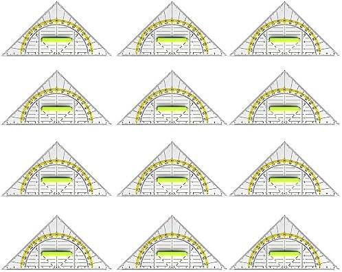 Geodreieck Set 6-teilig - Mit Parabelschablonen & Dreiecken Für Schule & Büro