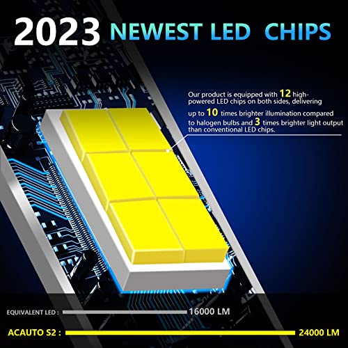 Acauto 9012/Hir2 Led Headlight Bulbs, 700% 30000Lm Ultra Brightness, 6500K Cool White, 9012 Led Bulb Plug And Play Led Headlights Halogen Replacement, 98% Canbus Ready, Pack Of 2 #TOP6