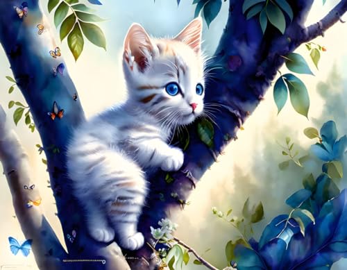 Poster chaton mignon pour chambre d'enfant et salon lumineux