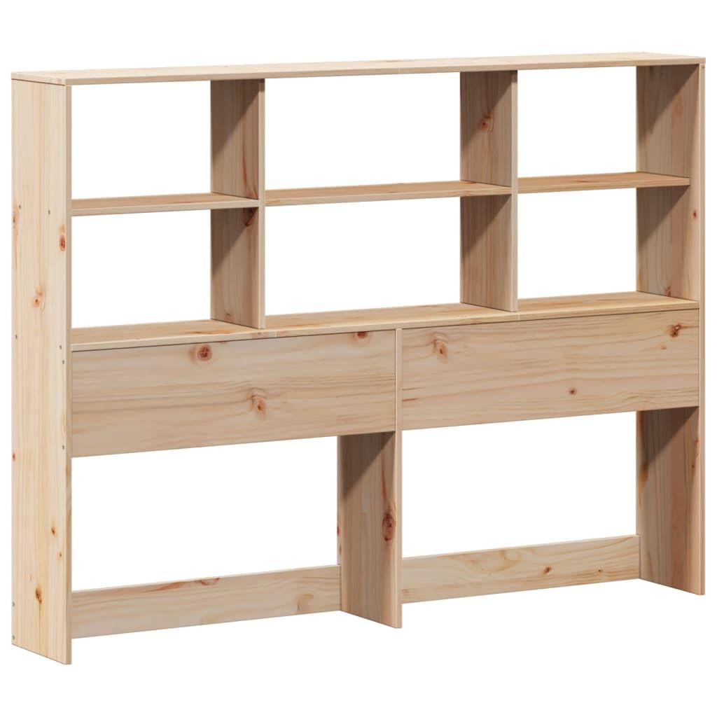 vidaXL Cabecero de Cama con almacenaje Madera Maciza de Pino 140 cm, cabecero de Cama, cabecero de Madera Maciza, cabecero con Compartimentos