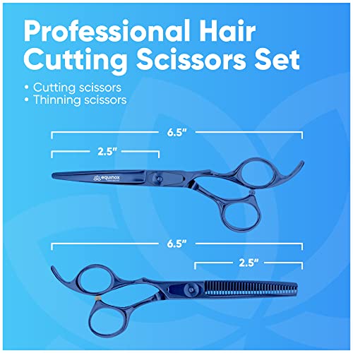 Image of Equinox Professional Hair Scissors Set - Barber & Thinning Shears for Cutting & Grooming, Premium Japanese Stainless Steel Scissors