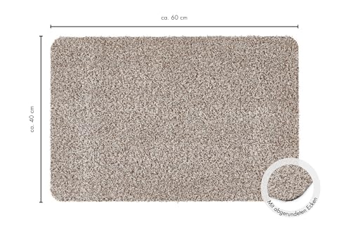 andiamo Fußmatte Samson Türmatte Sauberlaufmatte für Innen- und überdachter Außenbereich waschbar mit rutschfester Unterseite 40 x 60 cm beige