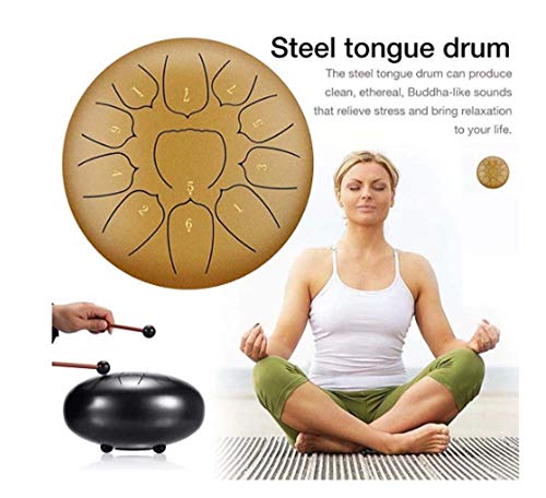 Tongue drum en acier 8 notes noir pour percussion et initiation musicale - 3