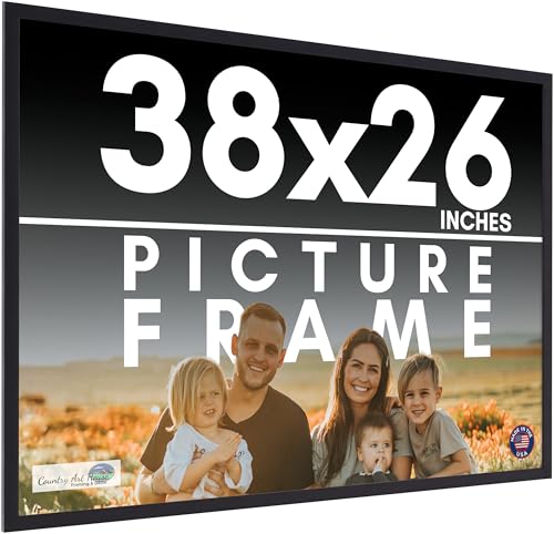 CountryArtHouse 38x26 Black Solid Wood Frame