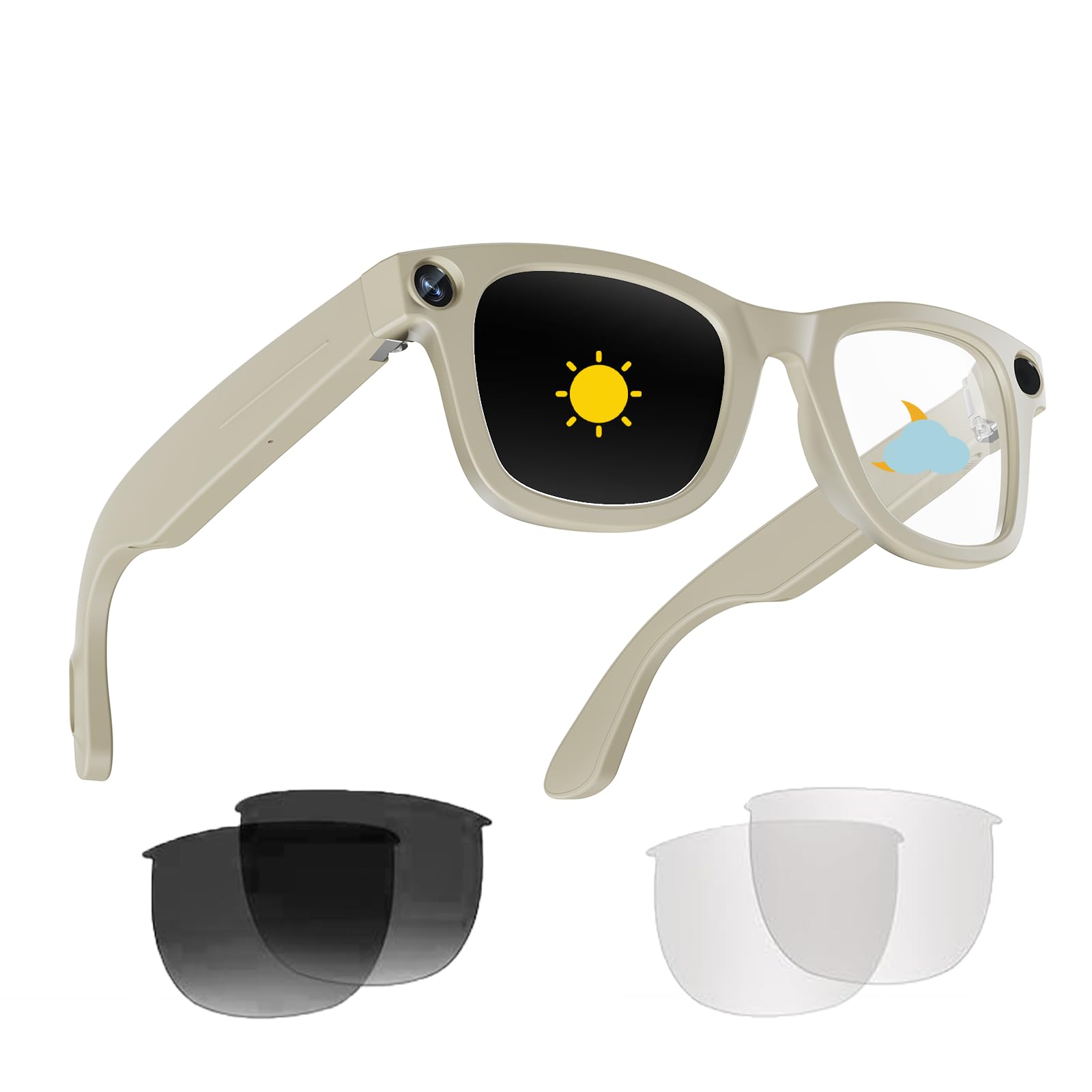 Smart Glasses Photochromic Lens for Video Recording with 8 Megapixel Camera, Wide Angle, Languages, Translation, Image Recognition, Answer, Call, for Android, iOS, Color-image-12
