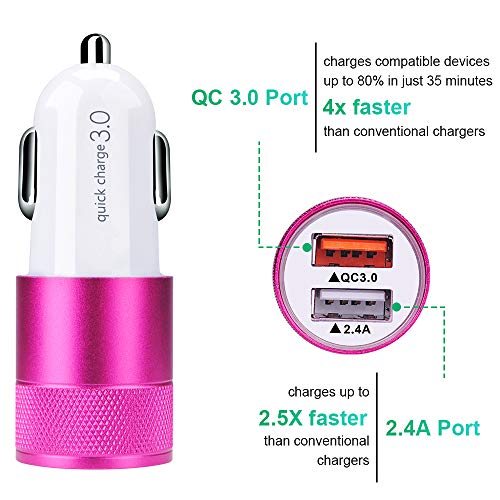 image for FiveBox [5.4A/30W] Fast Car Charger Type C 6ft Cable Compatible for Mo