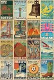 2026 World Cup Postcards Set, 32 World Cup Cards Featuring 16 Host Cities, 8 Legendary Teams & 8 Soccer Art Designs, Mid-Century Modern Travel Poster Style Football Collectibles, Soccer Fan Gift & World Cup Merchandise