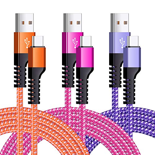 USB Type C Charger Cable,KiBlue 3 Pack 6ft Fast Type C Charger Cord