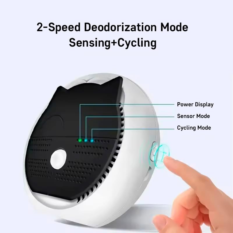 Image of Pet Smart Air Purifier 99.9% Deodorization - Home Cat Litter Deodorizer - Rechargeable 3600 mAh- Suitable for All Kinds of Cat Litter Box and Room- Shoe Box, Toilet- Cabinets and Inside The Car.