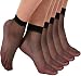 Begirlly Womens Ankle High Pantyhose Sheer Silk Socks 5 Pack