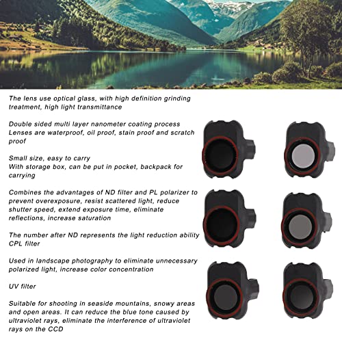 Conjunto de filtro de lente de câmera para acessórios Mini/Mini 2/Mini SE, conjunto de filtro de len