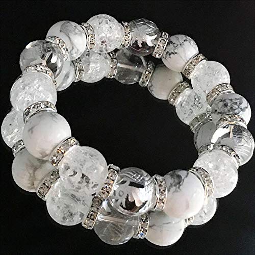 大玉/14mm×五爪皇帝龍/銀彫水晶×ハウライト×クラック水晶 天然石