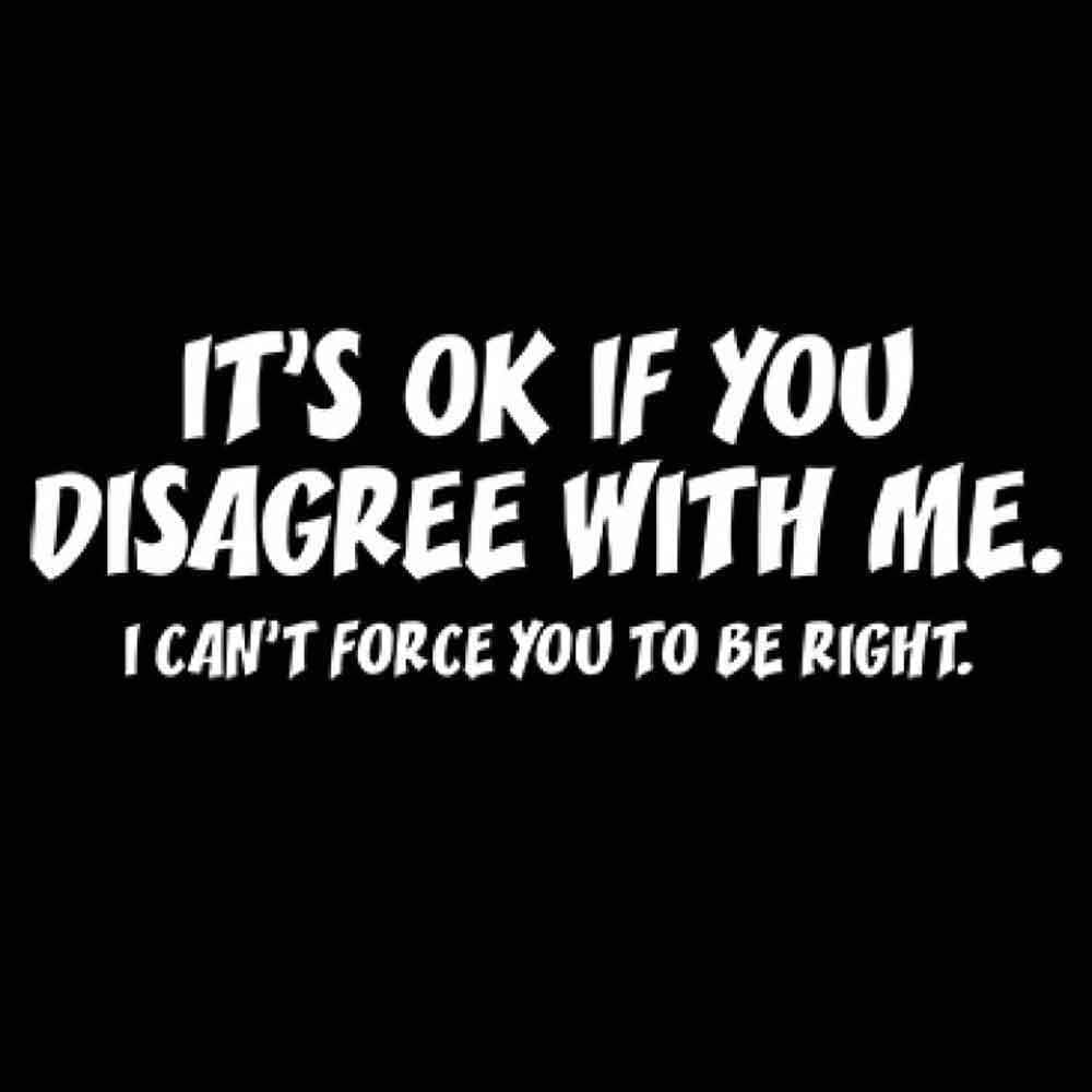 It's OK If You Disagree with Me Printed T-Shirt - Navy - SM