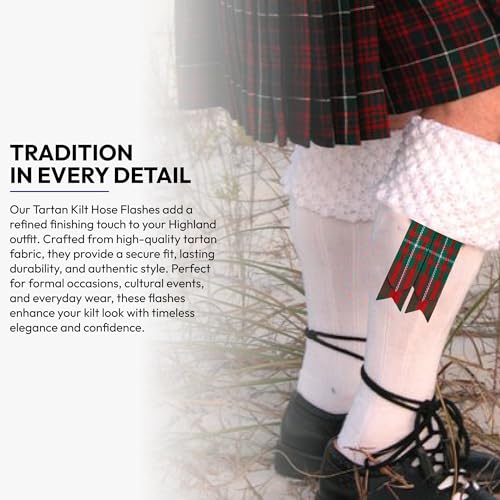 Image of Scottish Tartan Kilt Flashes with Elastic Adjusters