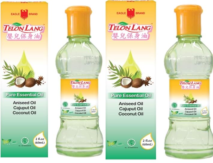 Minyak Bayi Cap Lang Pure Essential Oil - 2fl.oz/60ml (Pack of 2) - Product of Indonesia