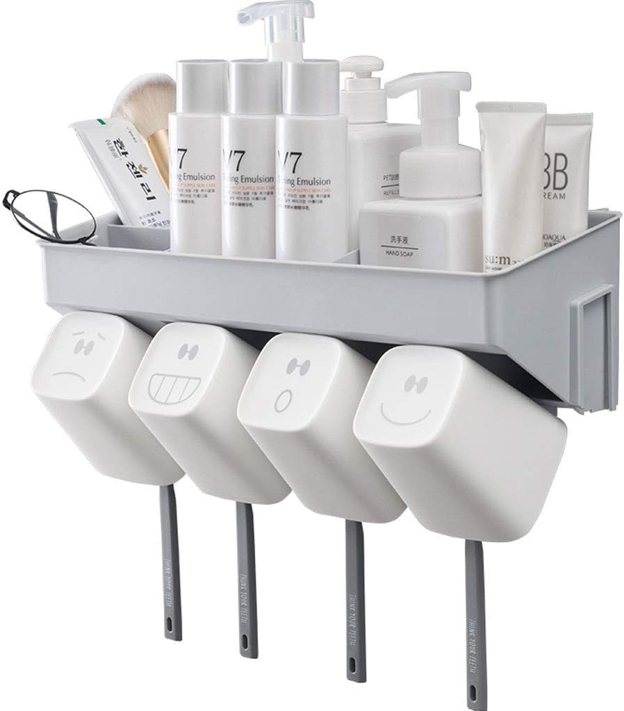 Bath Racks Shower Corner Toothbrush Rack Bathroom Wall Hanging Storage Vanity Free Punching Toothpaste Toilet Sucker Type Bathroombathroom Shelves