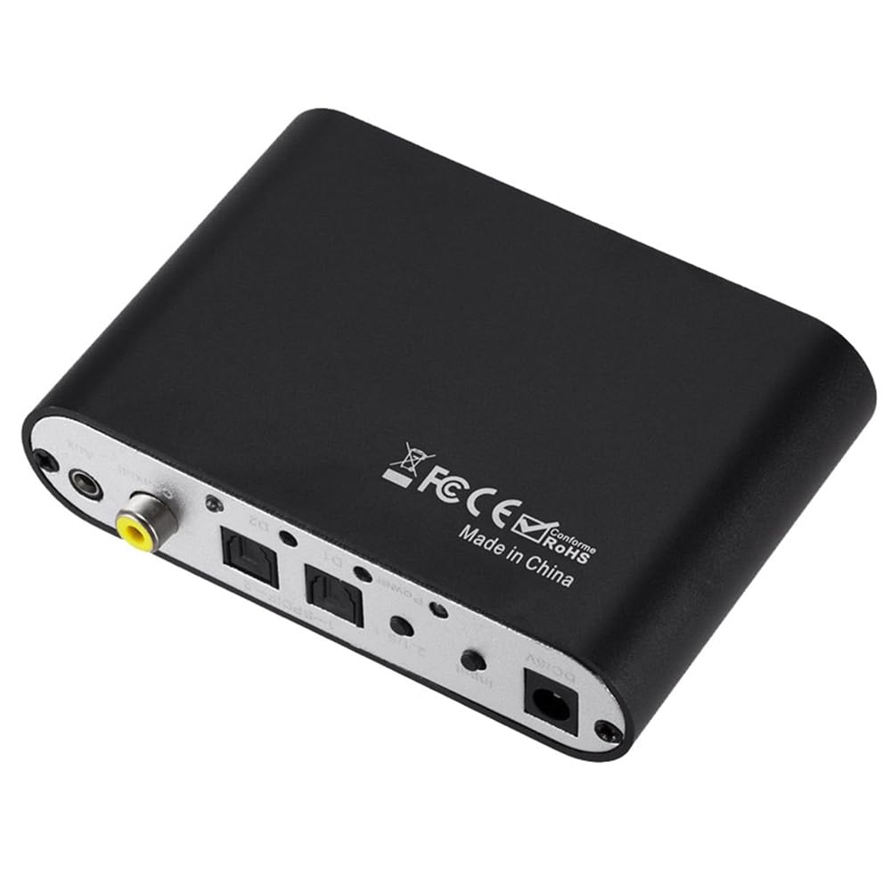 Digital zu Analog 5.1 Audio Decoder Verstärker + Glasfaserkabel SPDIF Koaxial zu AC3 Optischer Analog Converter für TV, Einfach zu Bedienen
