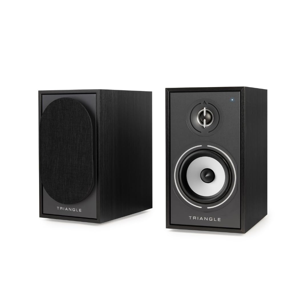 Triangle - Altavoces Activos BOREA BR02 Connect - Altavoces de Estantería Bluetooth con Amplificador 2X 50W - Audio HD - Entradas Phono/Plato TV ARC & USB - 176 x 310 x 274 mm - Negro (Par)