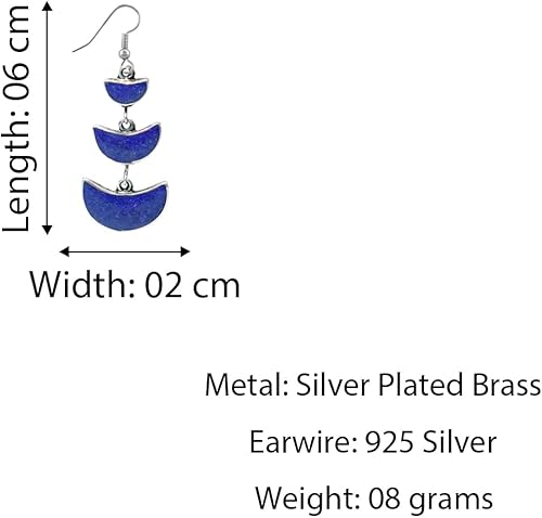 Miniatura 2 de Handmade Drop Dangle Earrings, Gemstone Inlay Earring for Women, Boho Jewelry, Fashion Earrings for Gifts, Silver Plated Earrings