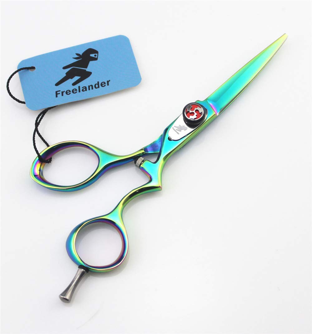 Crrs Professional Hair Cutting Scissors 5.5 inch, Personality green Japanese Stainless Steel 440C Professional Hairdressing Scissor Cutting and Layering,Perfect for home & Saloon cutting
