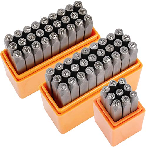 Homtone 3mm(1/8) Metal Stamping Kit with Artistic Font, Number and Letter Metal Stamp Kit 63pcs for Jewelry Key, Alphabet Punch Set (A-Z & a-z & 0-9) Homtone 3mm(1/8") Metal Stamping Kit with Artistic Font, Number and Letter Metal Stamp Kit 63pcs for Jewelry Key, Alphabet Punch Set (A-Z & a-z & 0-9)