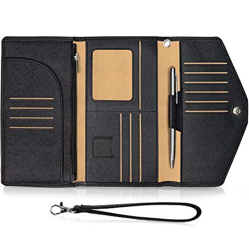 BOACAY Reisportemonnee & Draagbare Document Organizer voor Vrouw & Man, Paspoort Cover & Vaccin Kaarthouder met Slots voor Instapkaarten, Creditcards