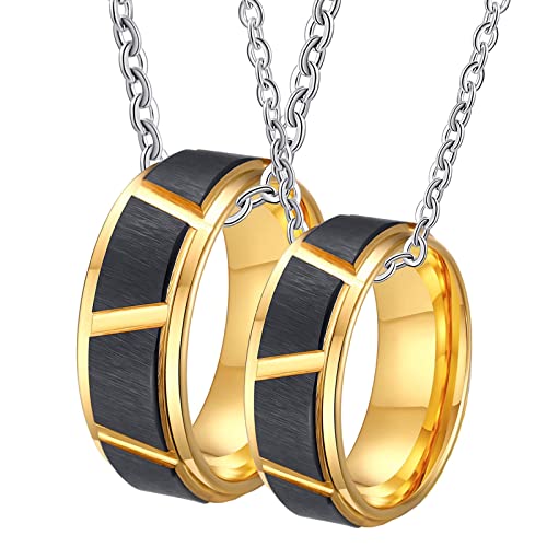 Colliers couple pour 2 en tungstène un cadeau unique avec gravure personnalisable