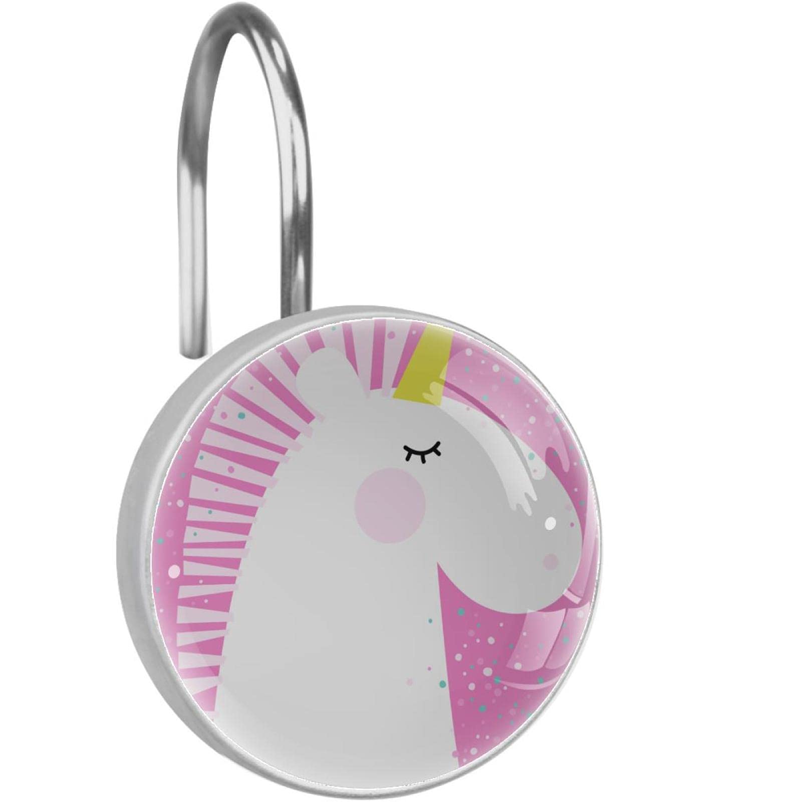 Anneaux de rideau de douche pour salle de bain enfant licorne
