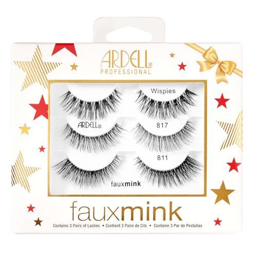 Ardell Faux Mink 3-Piece Holiday Pack: Wispies, 817 & 811 Lashes in Black