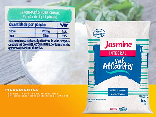 Kit 3 Sal Não Refinado Integral Atlantis Jasmine 1Kg