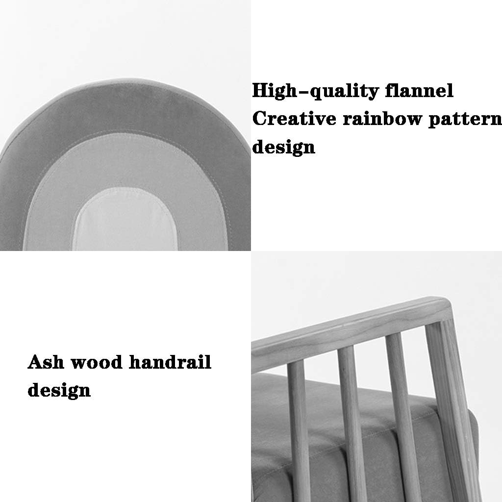 Couch Armchair for Gilrs Creative Rainbow Reading Corner Sofa Chair for Boys and Girls Cute Cartoon Comfortable Flannel Rocking Chair Easy Assembly (Color : Blue Size: 656147cm) (White 65*61*47cm)