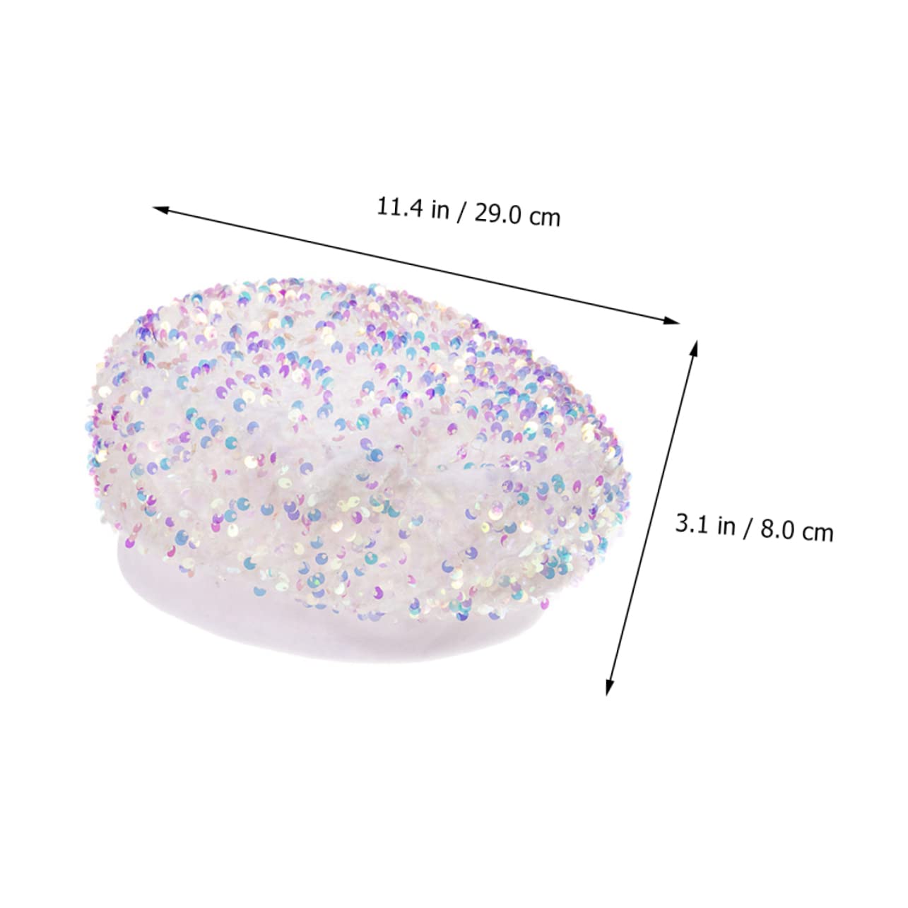 FOMIYES Sequined Beret for Women Bedazzled Hat Fashion Cap Stylish Hat Autumn Beret Accessory White