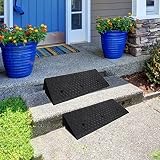HWBB Stair Steps Threshold Doorways Ramp for Wheelchairs/Car, 1.5inch / 2inch / 3inch / 4inch Rise Garage Door Driveway Non-Slip Small Ramps, Load 3tons (Size : 9cm/3.5in)