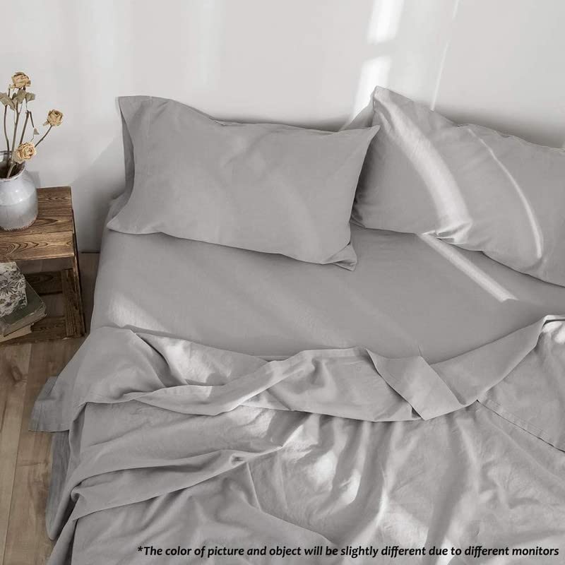 Image of Cultiver Bedsheet for Single Bed, Solid Colour Single Size with 1 Pillow Cover, Small Single Plain Colour Bedsheet Ultra Soft Brushed Micro Fabric Shrinkage & Fade Resistant (60x90 Inches, Light Grey)