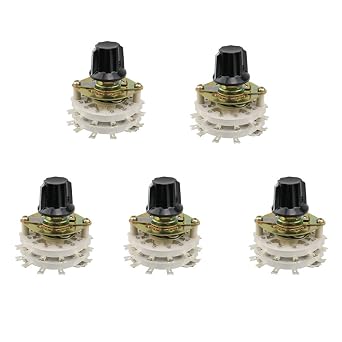 2P11T 2 Pole 11 Throw Double Deck Band Channel Rotary Switch 5 Pcs