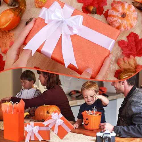 Image of woric 160 Sheets Orange Tissue Paper for Gift Bags, 20 X 14 Inches Gift Tissue Paper Bulk for Fall Halloween Sunflower Party Decoration and DIY Art Crafts Wrapping