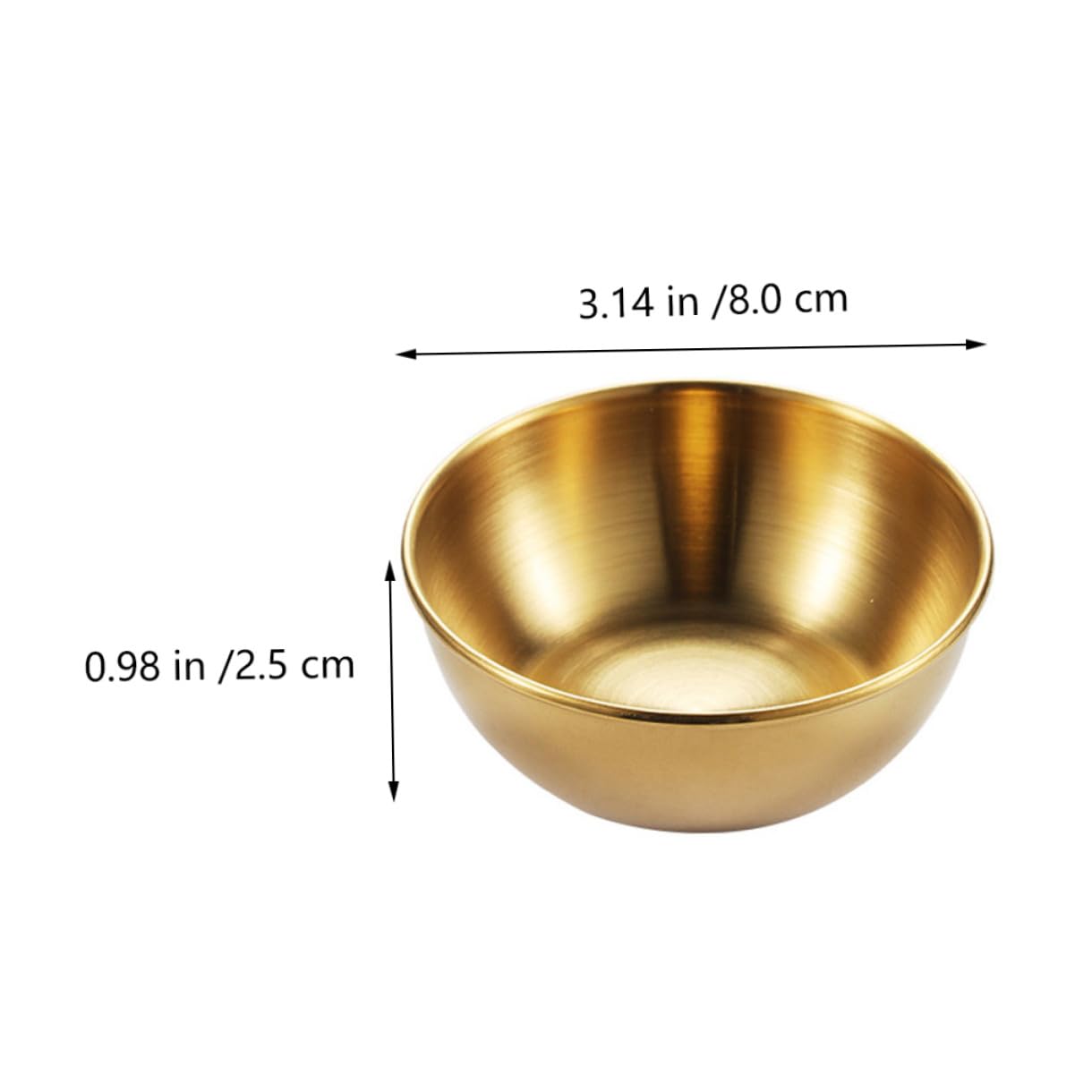 Toyvian Juego de 8 Platos y Cuencos para Salsas de Acero Inoxidable Dorado Diseño Simple y Limpio para Restaurantes y Comedor