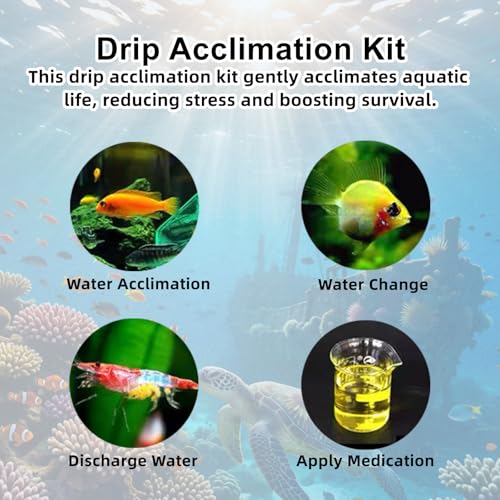 Image of Drip Acclimation Kit for Aquarium, Adjustable Precision Slow Drip System to Reduce Stress, Prevent Osmotic Shock, Safe Acclimation for Shrimp, Fish