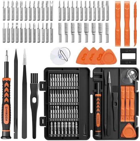 SHARDEN 58 in 1 Small Precision Screwdriver Set Magnetic Mini Screwdriver Set with Case Professional Electronic Tools Kit for iPhone, MacBook, Computer, Laptop, PC, RC, PS4, Xbox, Eyeglasses, Watch