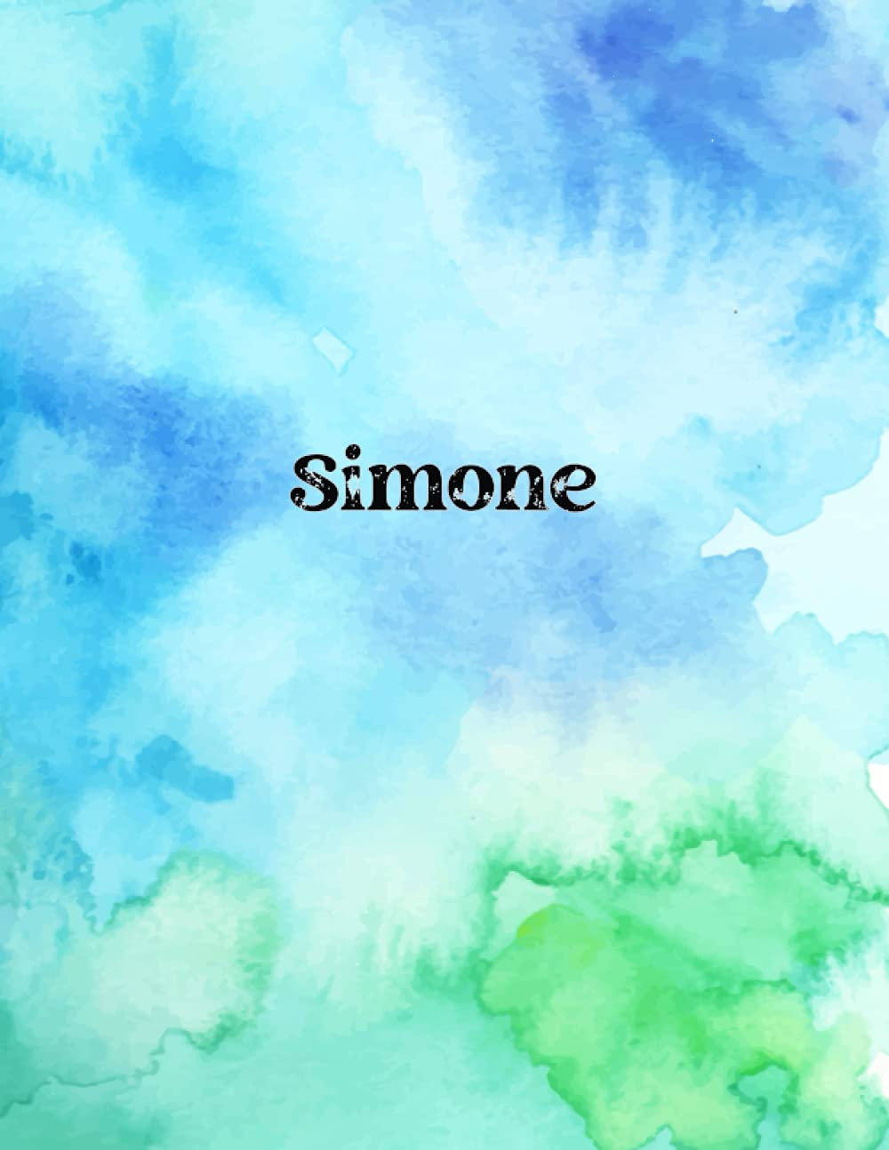 Simone: Cover Style Water Color - Personalized Name Notebook | Wide Ruled Paper Notebook Journal |Birthday Gift Notebook | For Teens Kids Students ... Home School College | 8.5x11 inch 160 pages