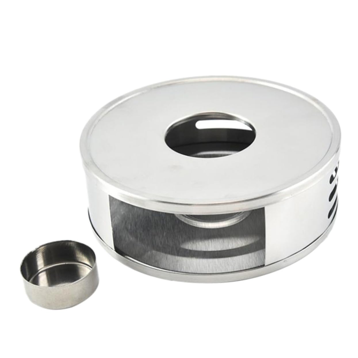 BRIGHTFUFU Stainless Steel Tea Warmer Base Teapot Heating Plate for Tea Coffee and Outdoor Use Design Friends and Family
